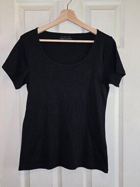 100% Cotton T-Shirt Womens Attention Black M 90s Minimalist CBK Capsule